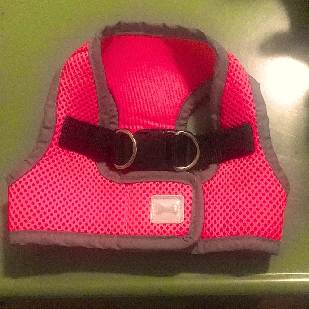 🐾 NWOT Simplydog Neon Pink And Gray Reflective Dog Harness XS